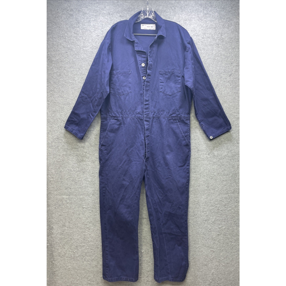 CCA Coveralls Garment Corp of America Blue Work Uniform Long Slv Men 48R M Myers - Picture 2 of 13
